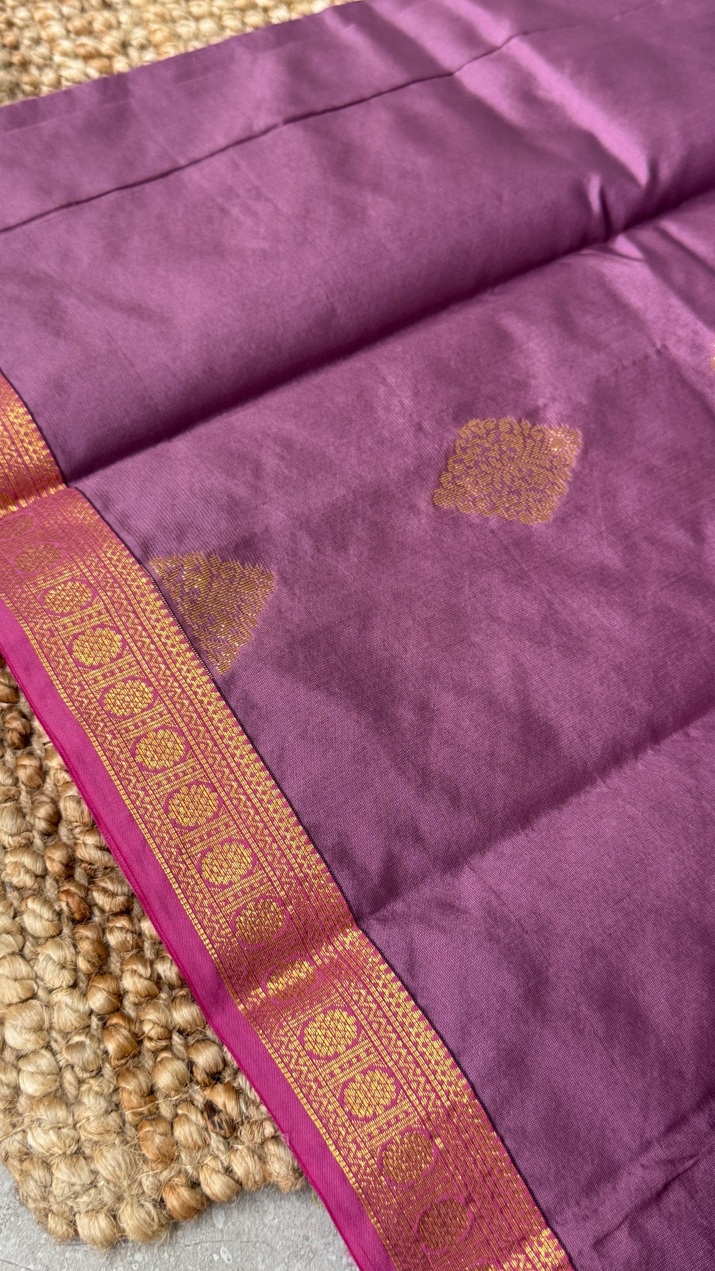 Semi Soft Silk Saree – Mauve Body with Pink RettaPetta  Border