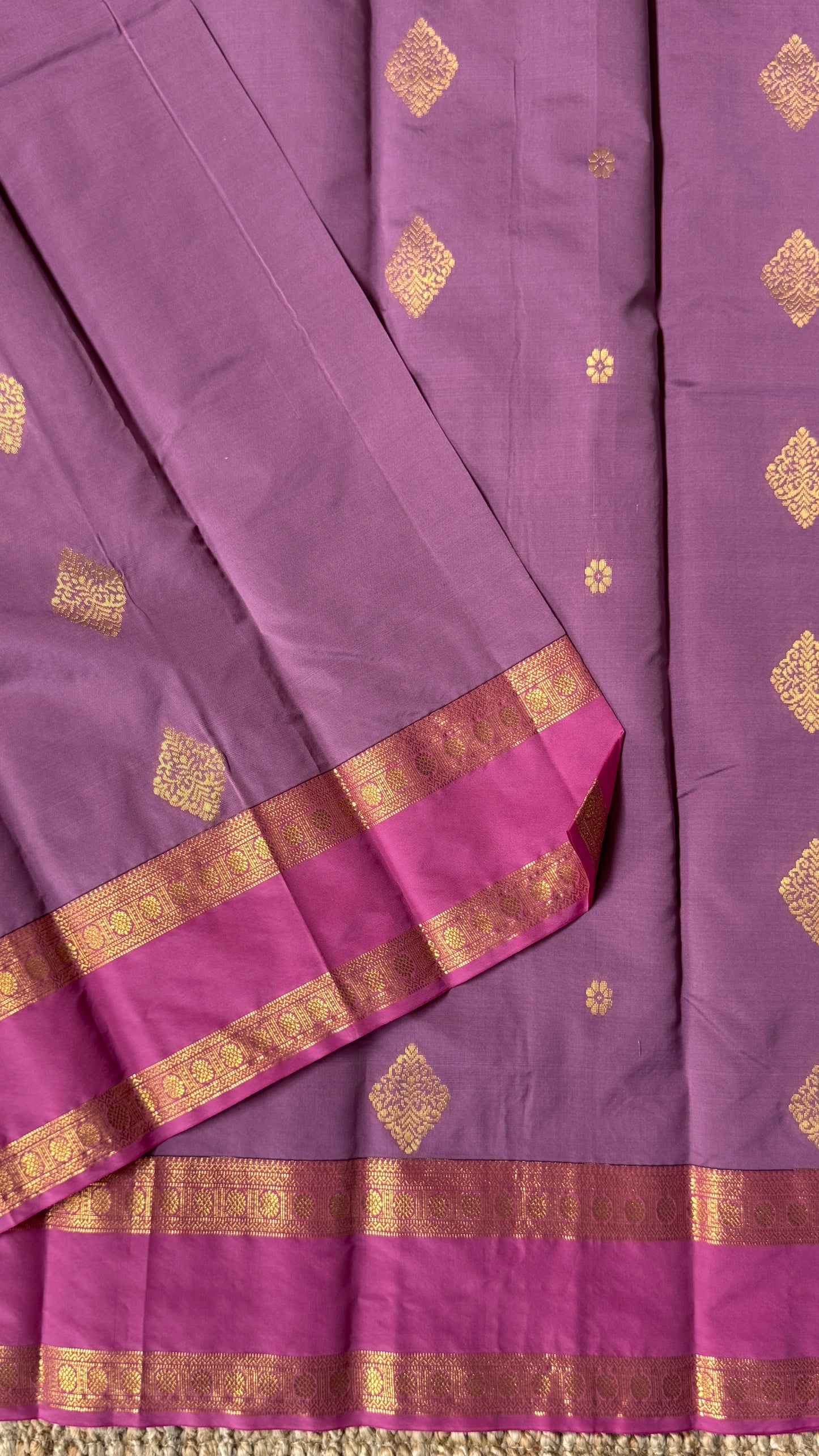 Semi Soft Silk Saree – Mauve Body with Pink RettaPetta  Border