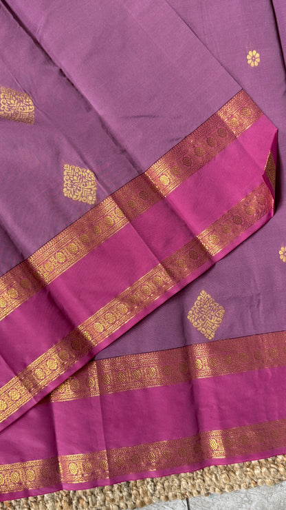 Semi Soft Silk Saree – Mauve Body with Pink RettaPetta  Border