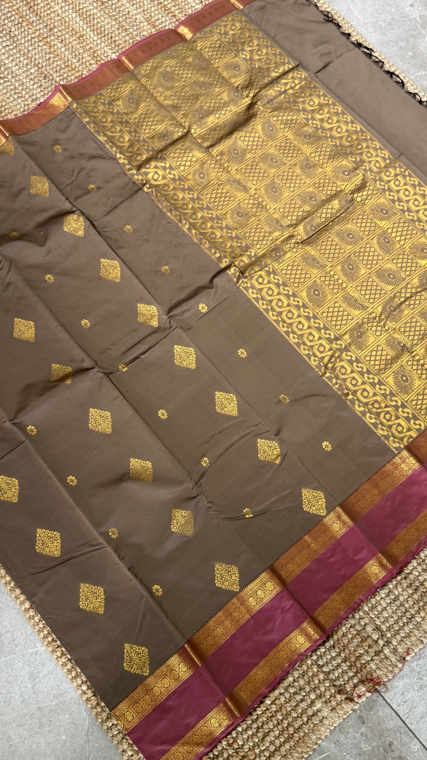 Semi Soft Silk Saree – Grey Body with Pink RettaPetta  Border