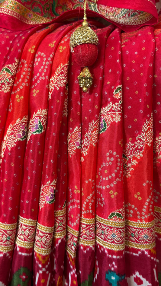 Lehariya Kashmiri Pashmina Saree - Pink