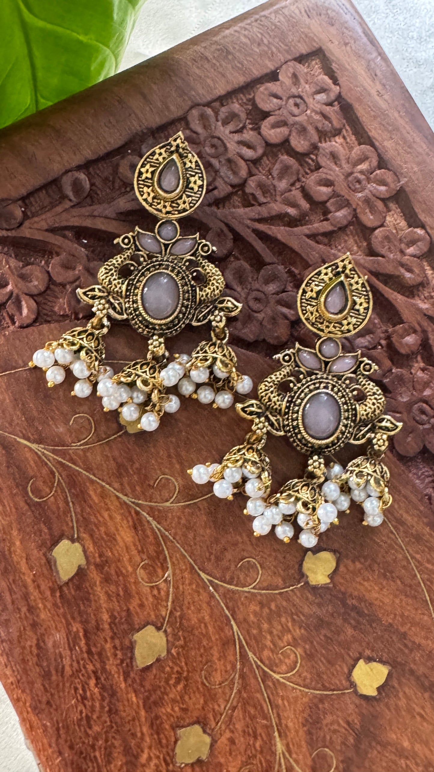 Gorgeous Designer Hangings Set - Baby Pink Stone