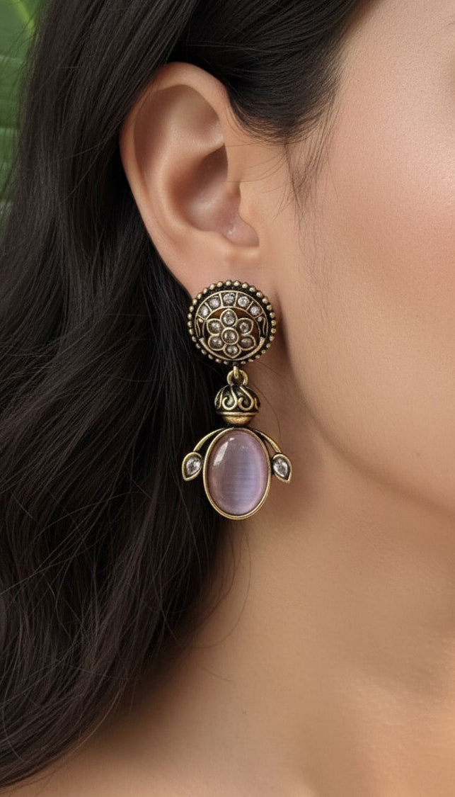 Gorgeous Designer Hangings Set - Baby Pink Stone