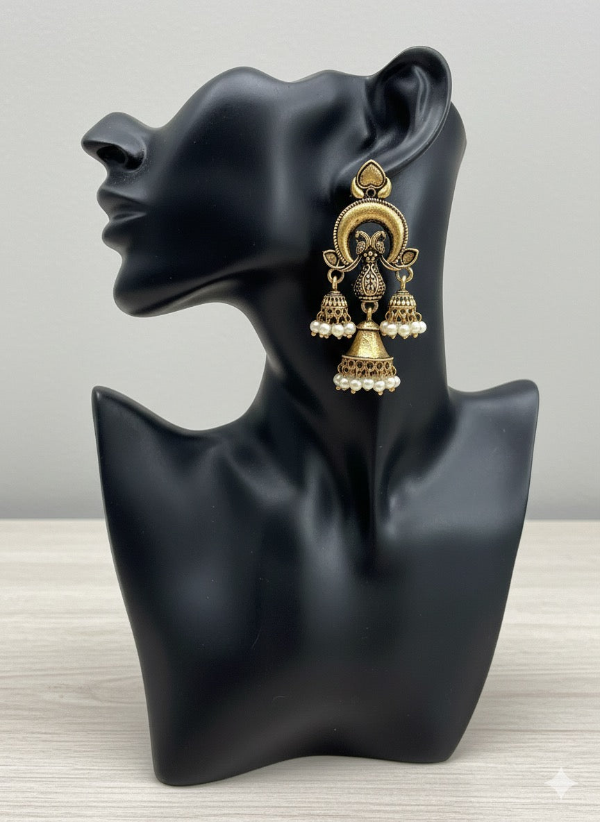 Gorgeous Designer Hangings Set - Gold with Pearl drops