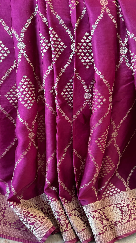 Mashru Silk Banarasi Sarees - Wine
