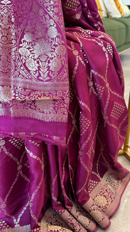 Mashru Silk Banarasi Sarees - Wine