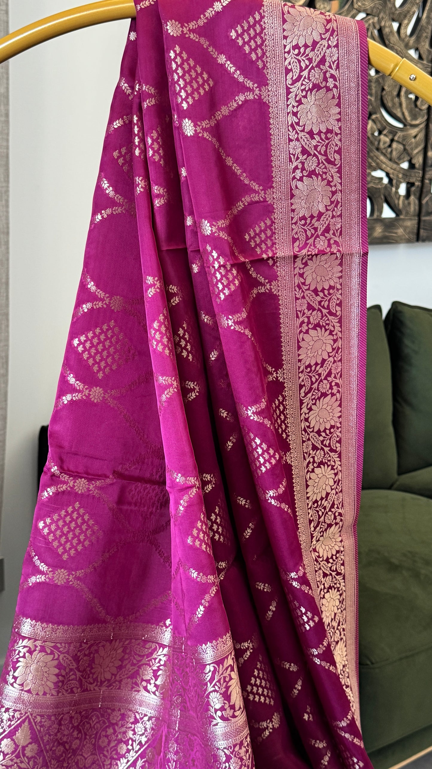 Mashru Silk Banarasi Sarees - Wine