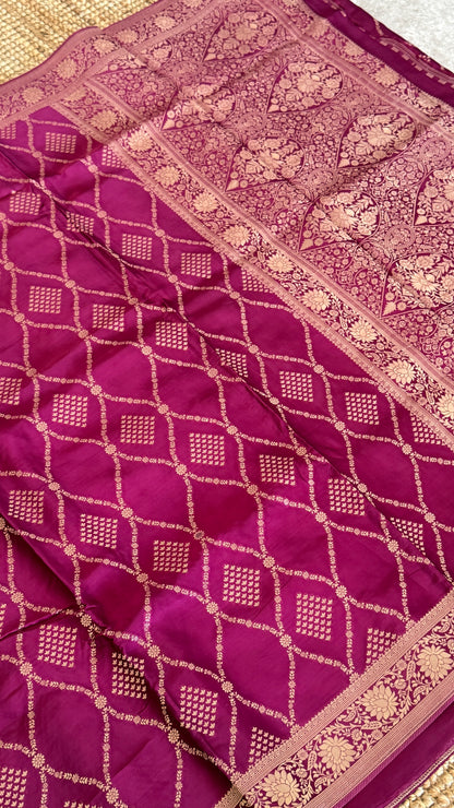 Mashru Silk Banarasi Sarees - Wine