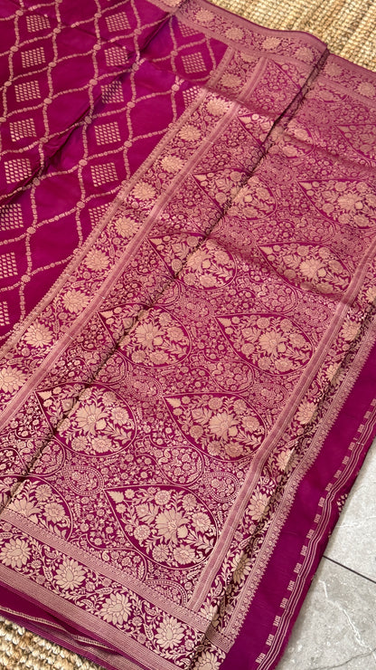 Mashru Silk Banarasi Sarees - Wine