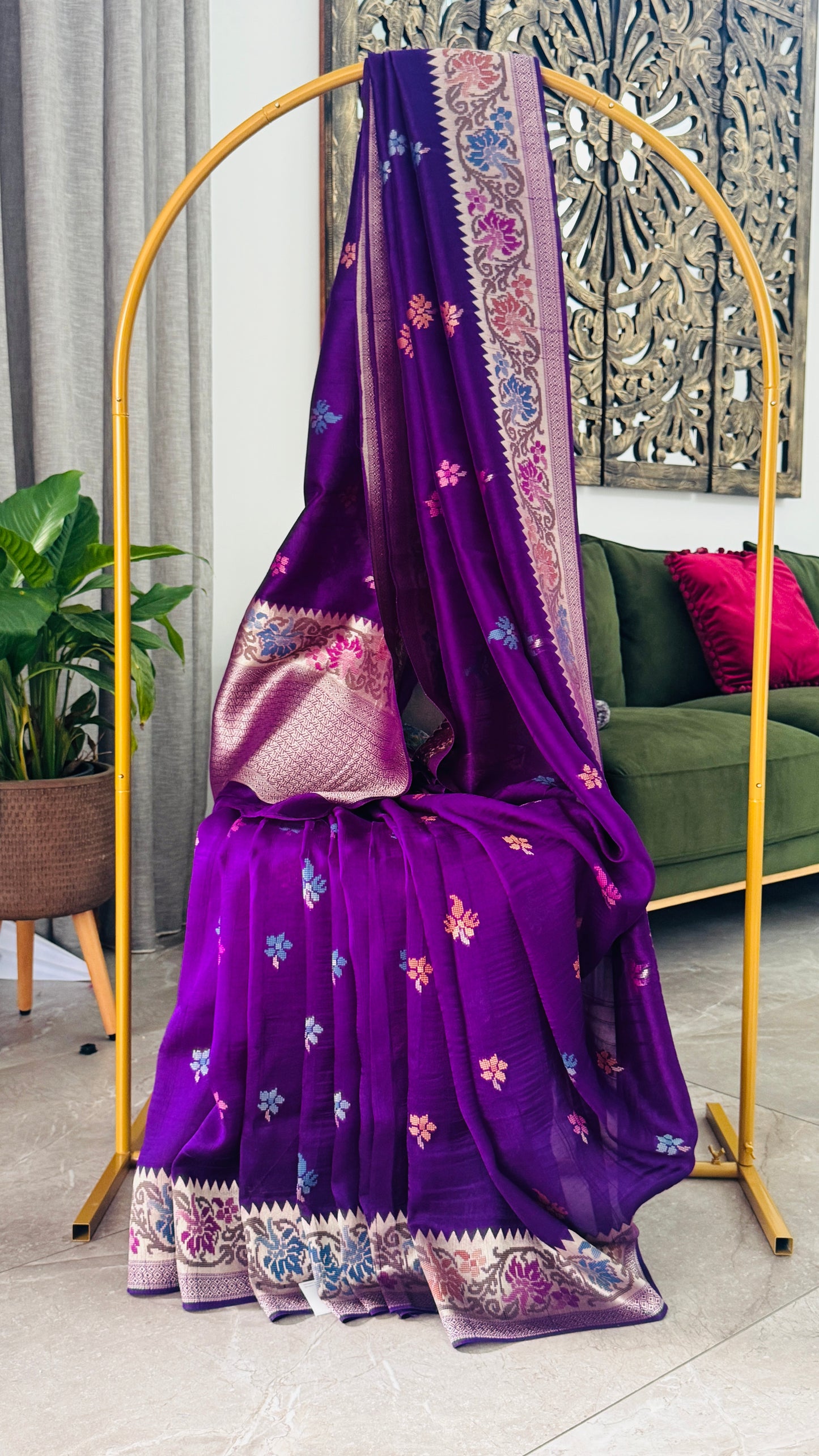 Tussar Raw Silk Handloom – Purple