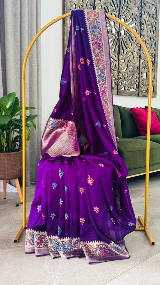 Tussar Raw Silk Handloom – Purple