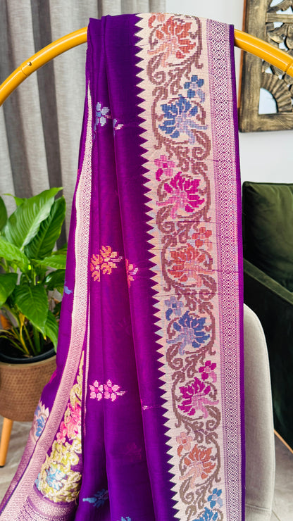 Tussar Raw Silk Handloom – Purple
