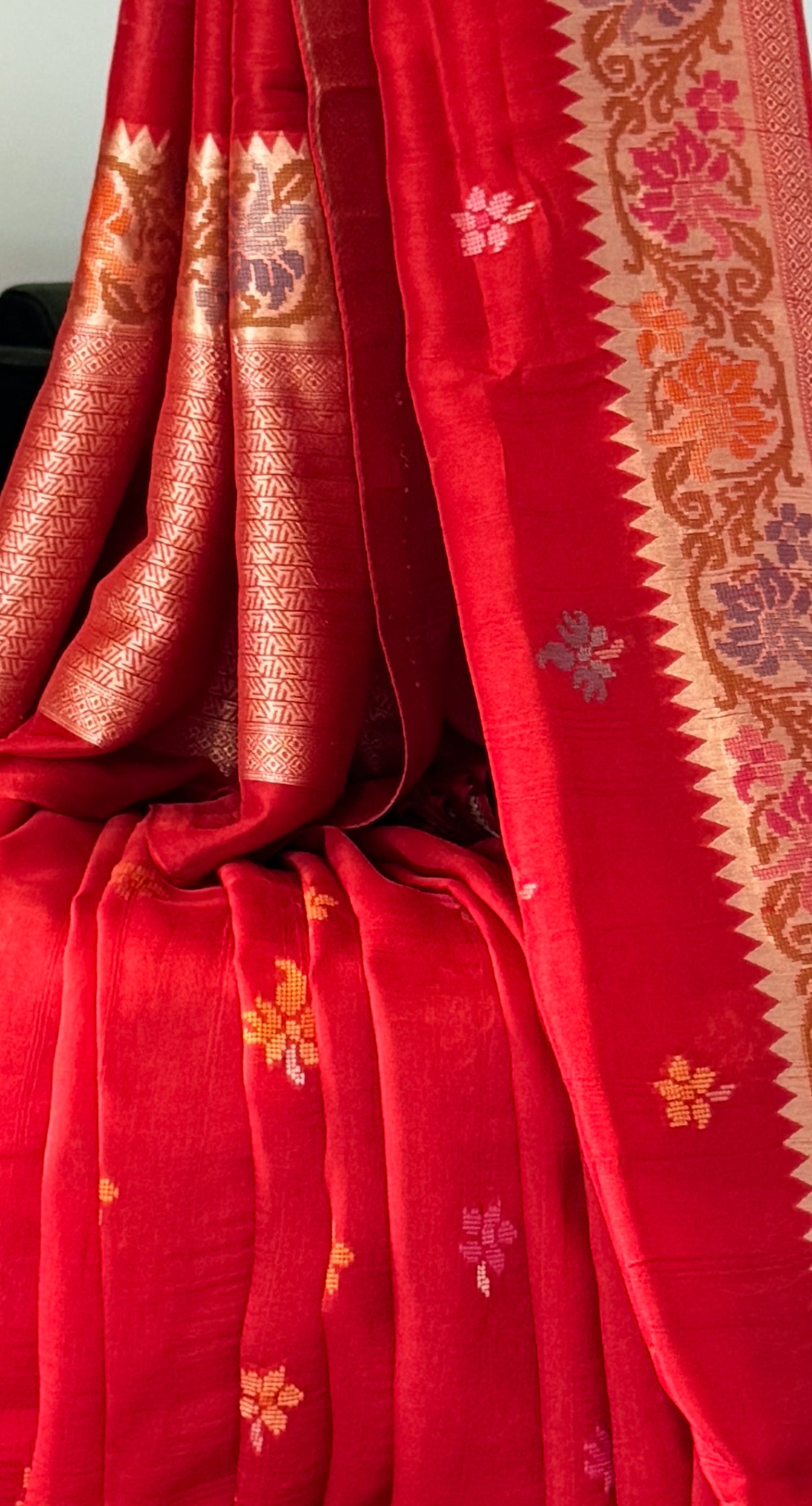 Tussar Raw Silk Handloom – Red