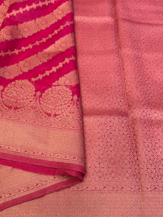 Pure Organza Silk Saree – PINK