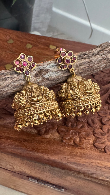 Lakshmi Gold Ruby Studded Jhumka