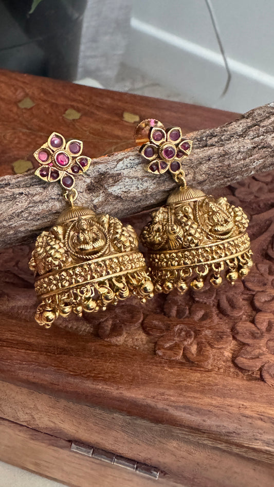 Lakshmi Gold Ruby Studded Jhumka