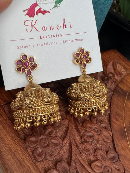 Lakshmi Gold Ruby Studded Jhumka