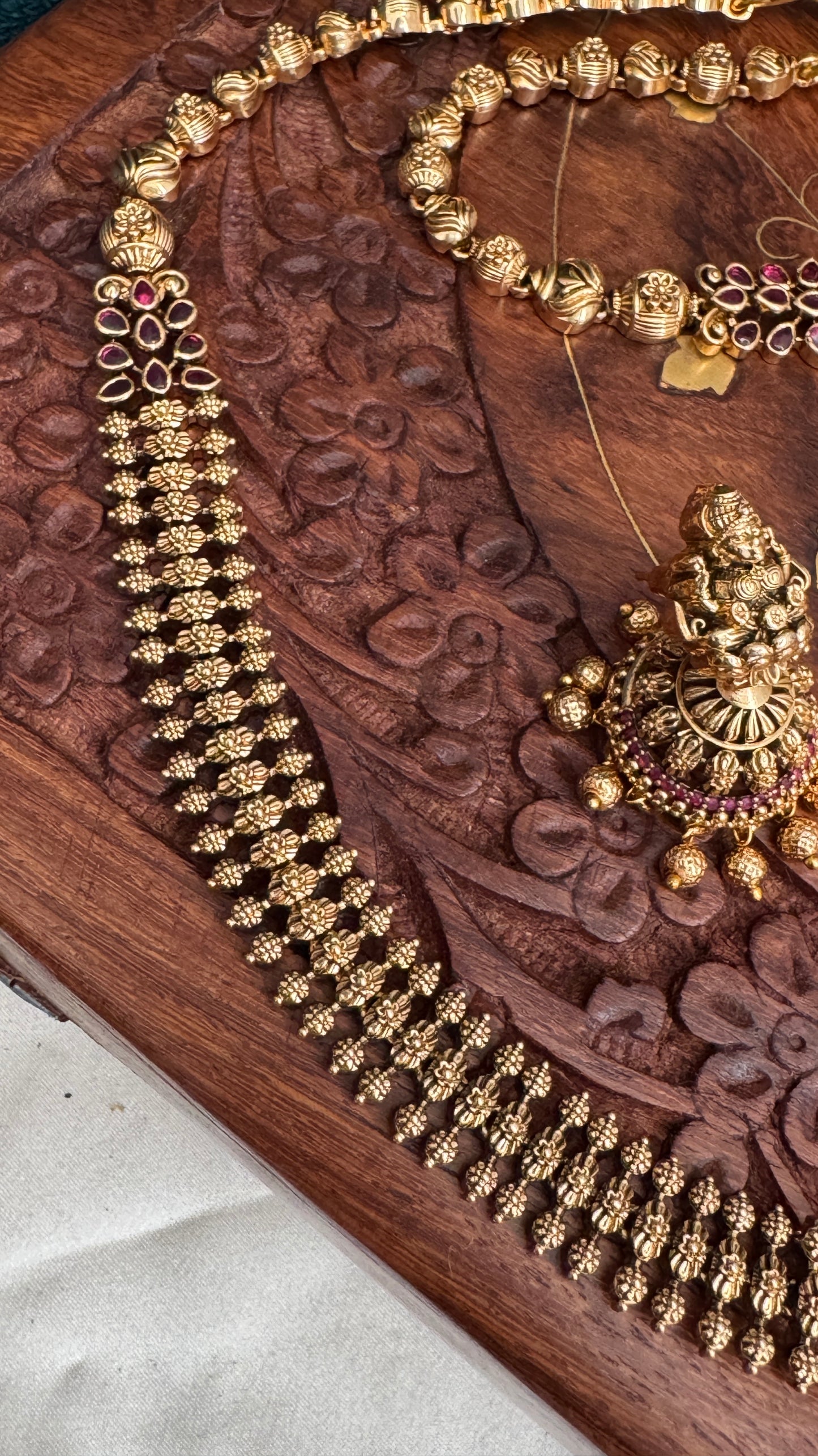 Unique Long Lakshmi Temple Haar Jewellery Set