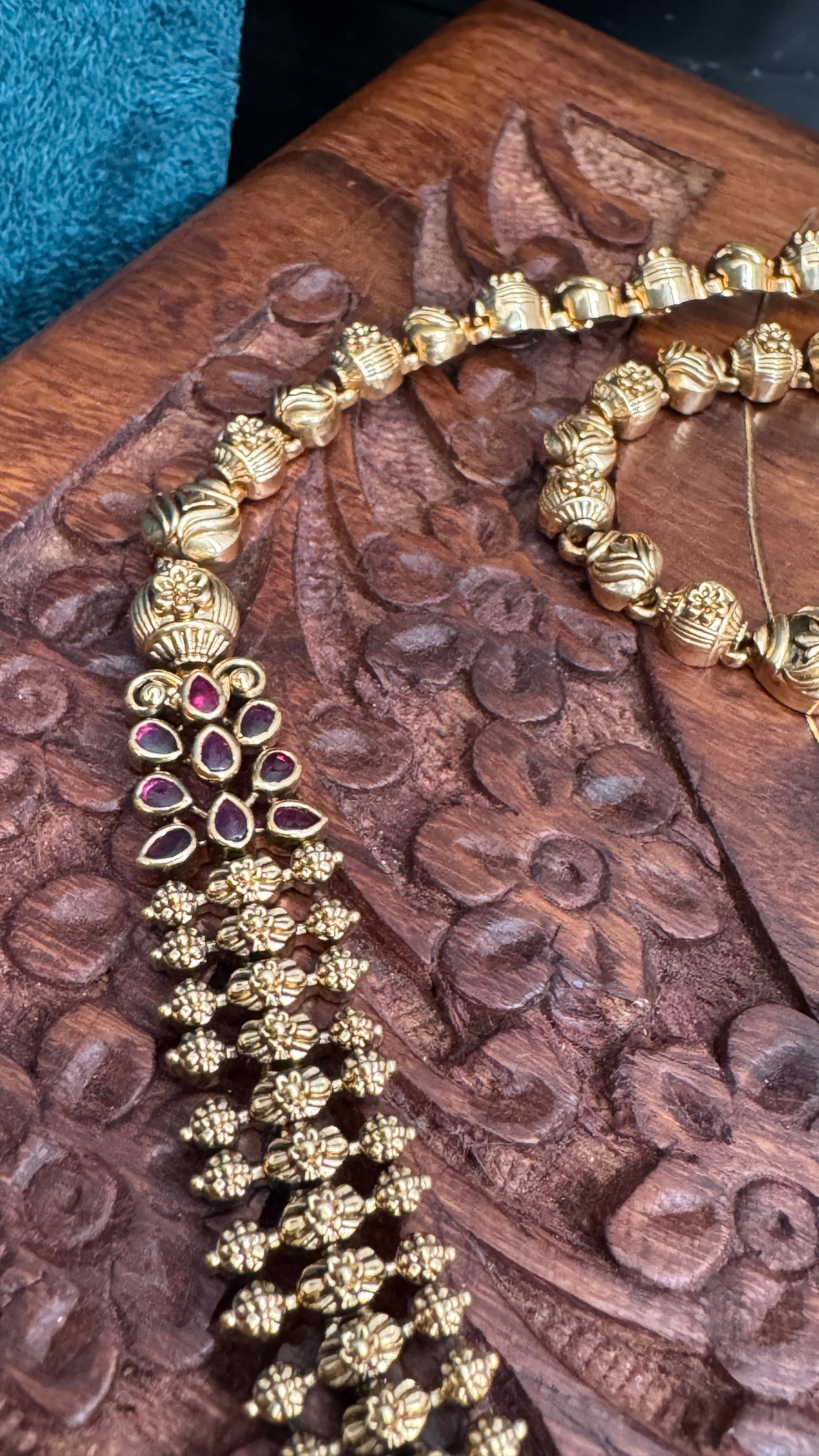 Unique Long Lakshmi Temple Haar Jewellery Set