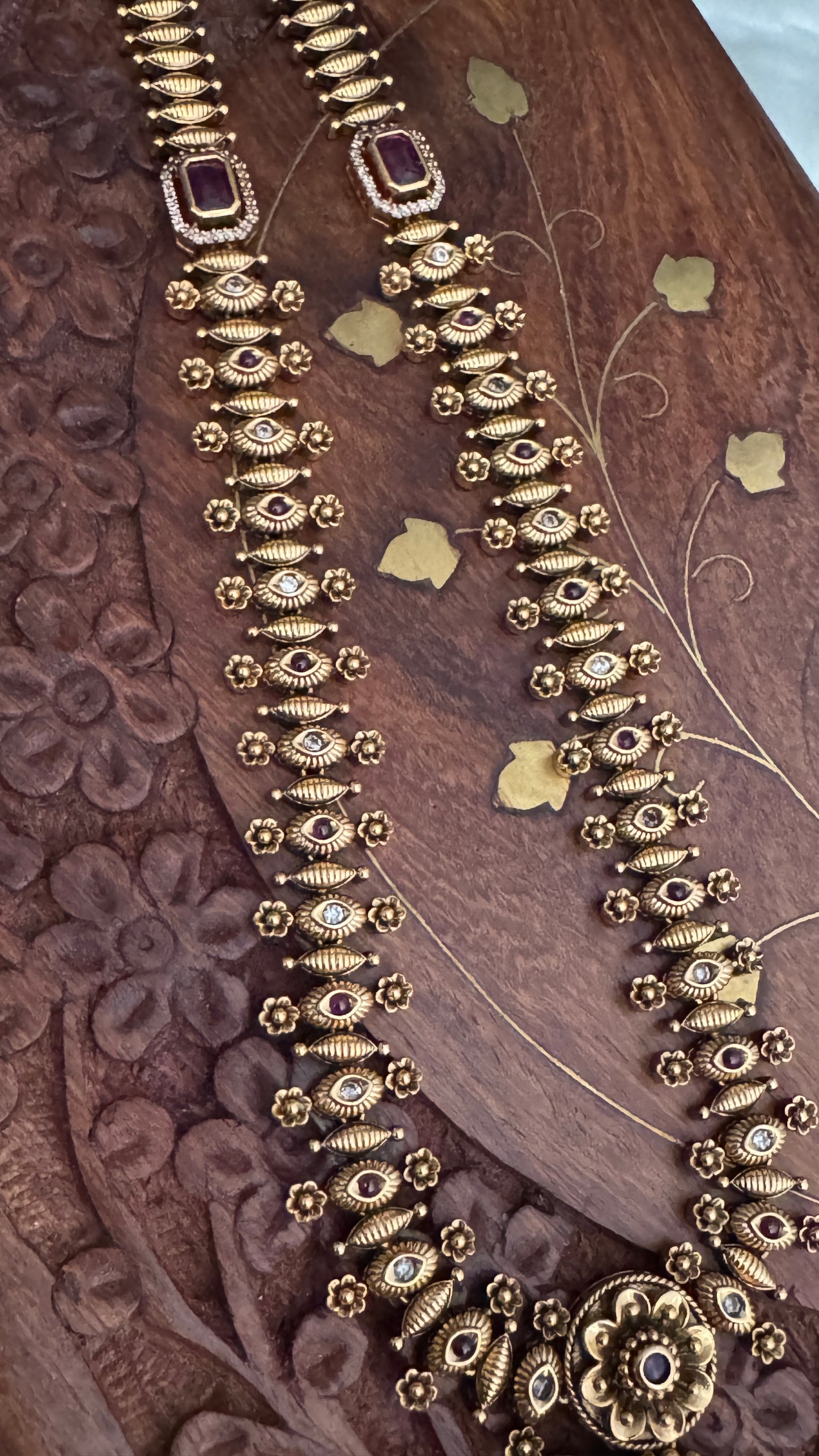 Unique Long Lakshmi Temple Haar Jewellery Set
