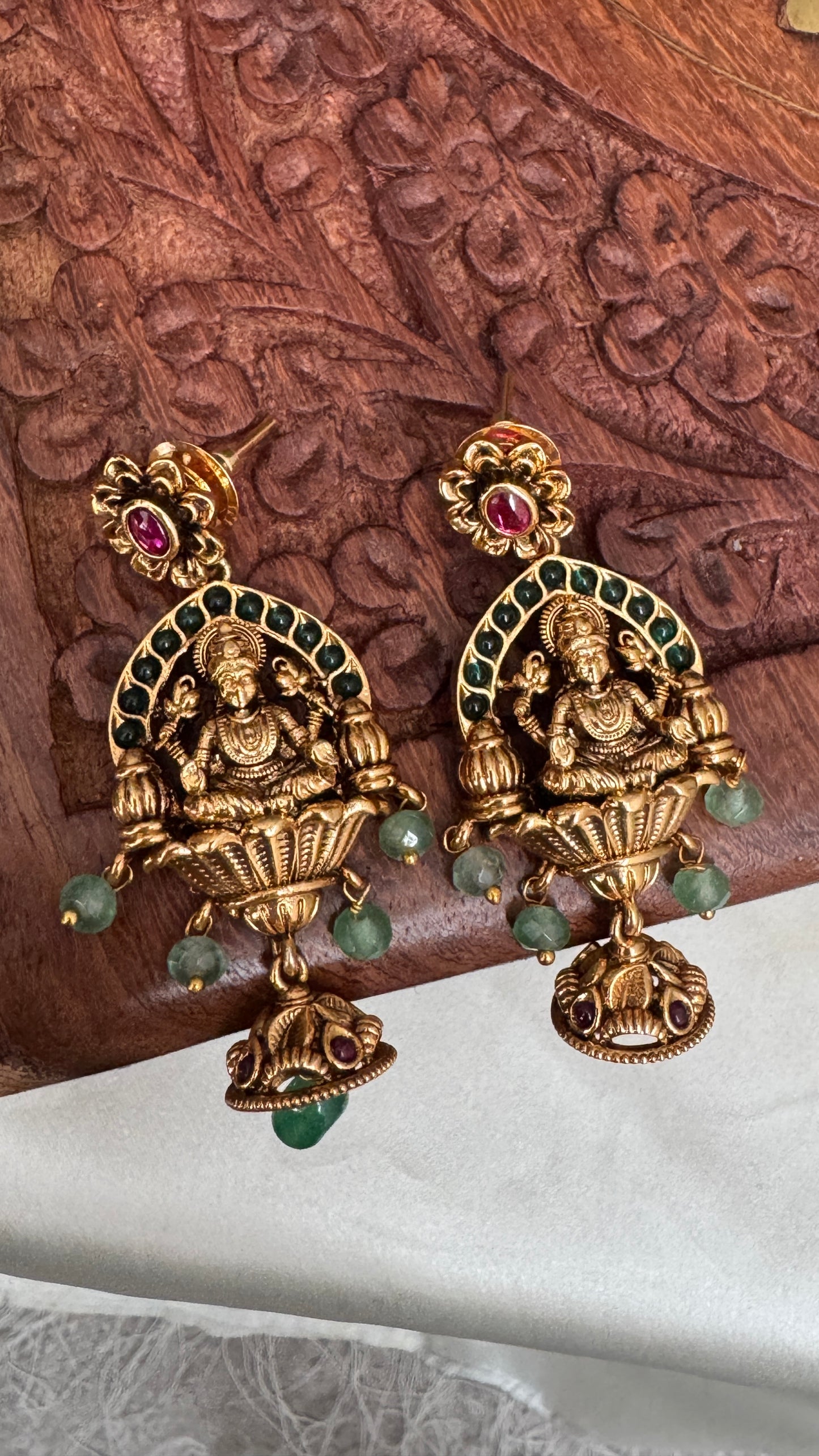 Unique Long Lakshmi and Peacock Temple Haar Jewellery Set