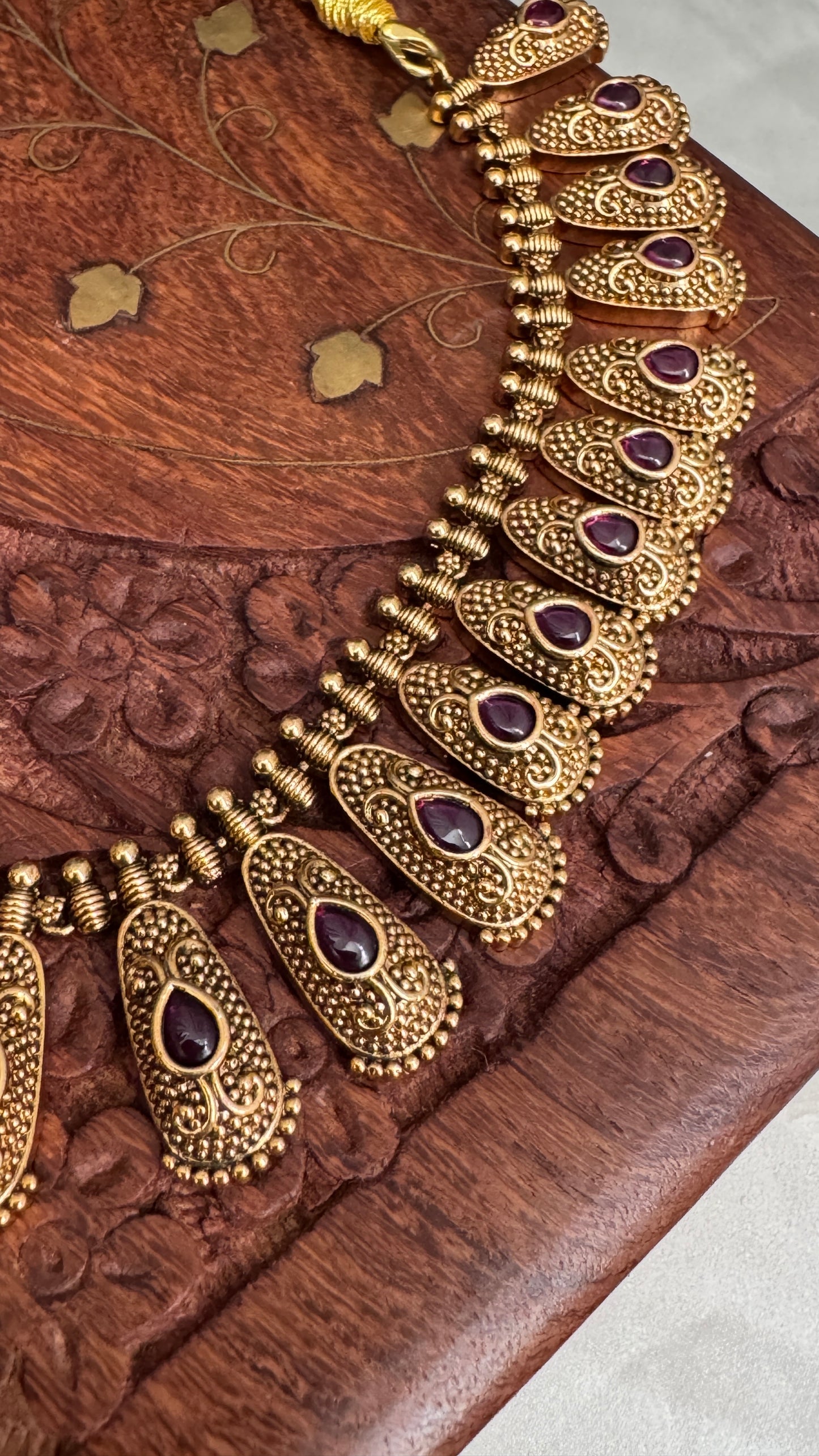 Unique Geometric Temple Jewellery Set with Jhumkas