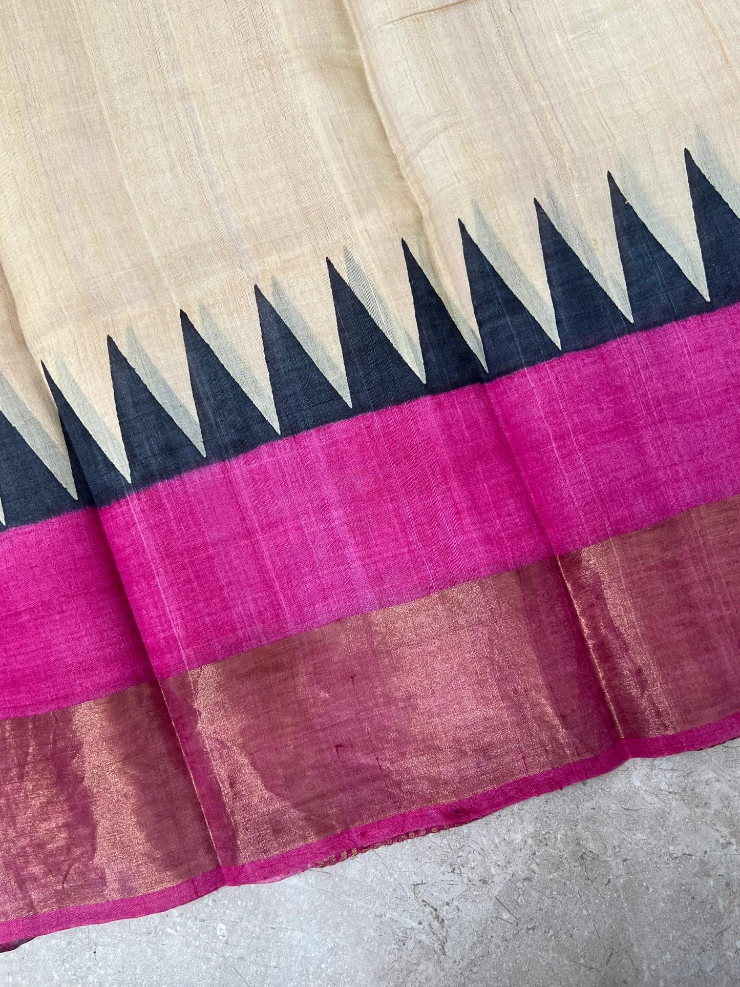 Pure Tussar silk saree – Temple border