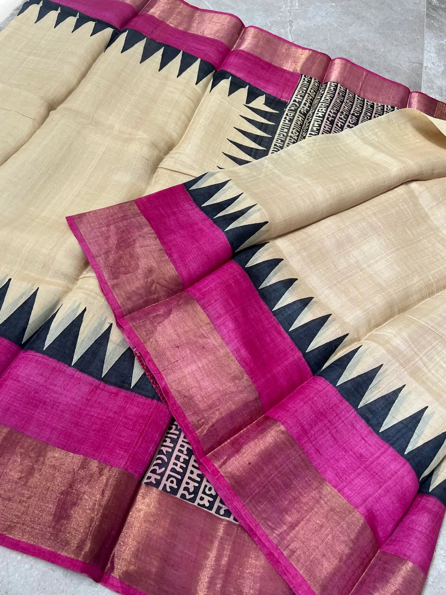 Pure Tussar silk saree – Temple border