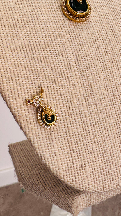 Simple Necklace Set with Green Stone