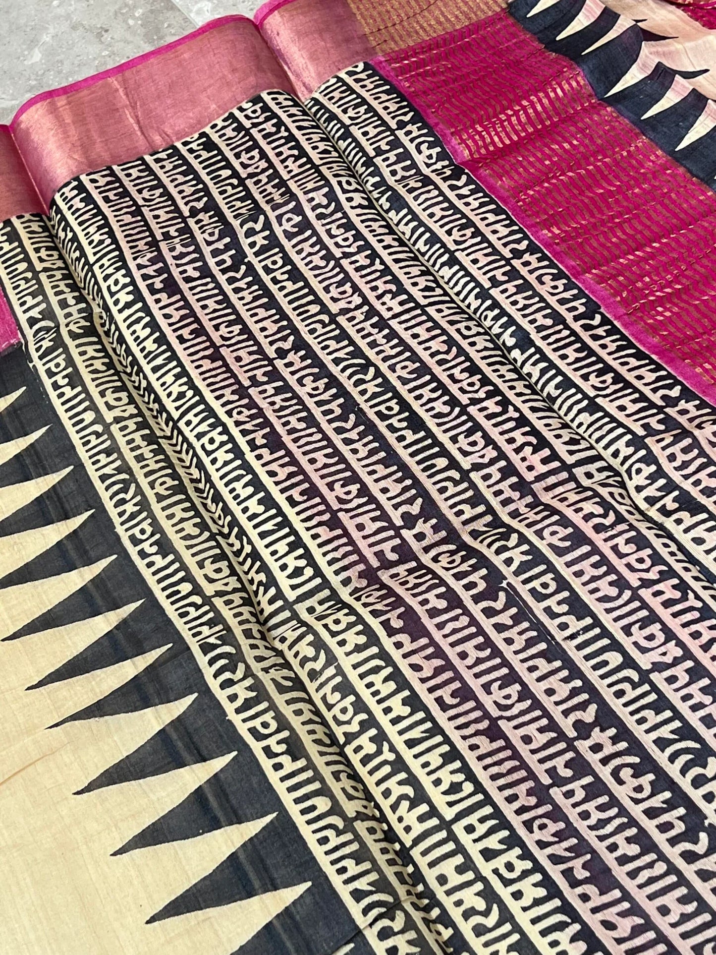 Pure Tussar silk saree – Temple border