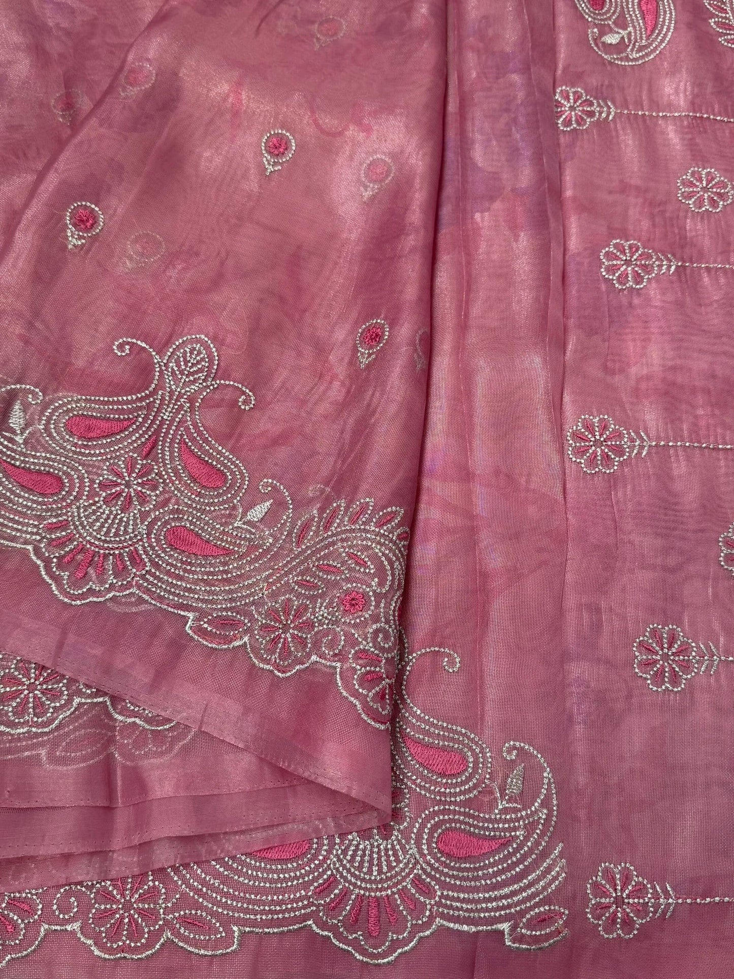 Party Wear Shimmery Jute Silk saree – Embroidered