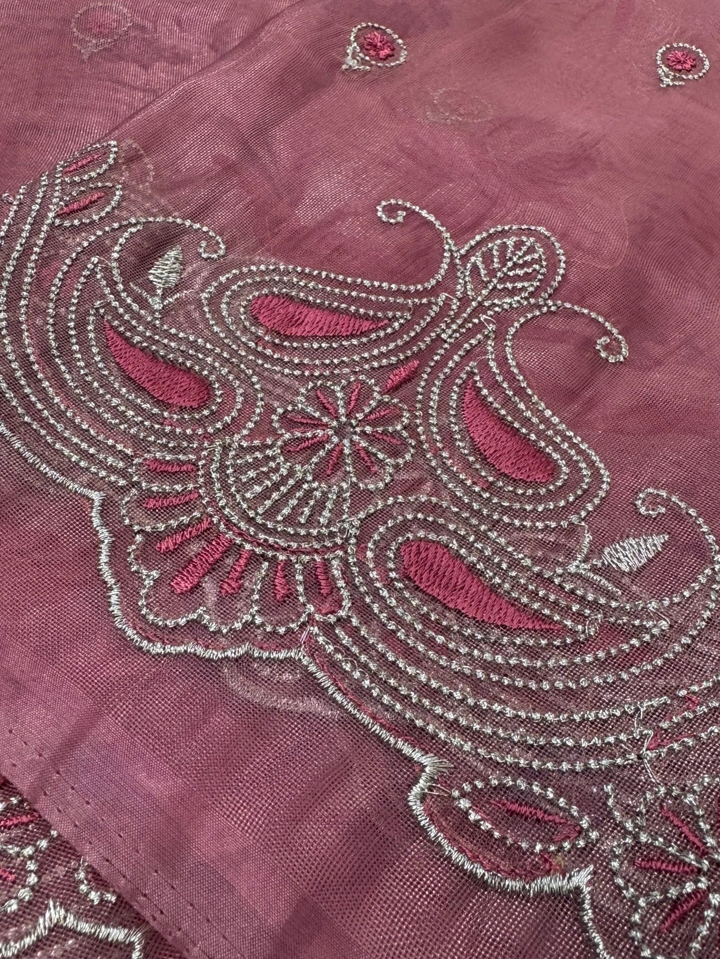 Party Wear Shimmery Jute Silk saree – Embroidered