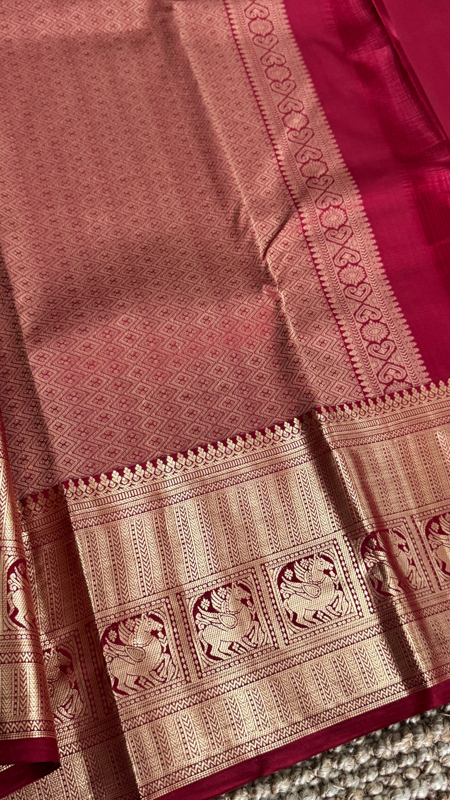 KANJIVARAM PURE SILK SAREE in DEEP Red