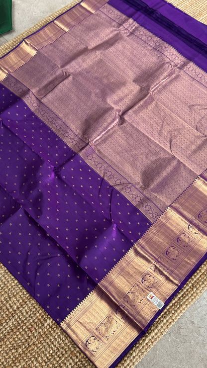 KANJIVARAM PURE SILK SAREE in DEEP Purple