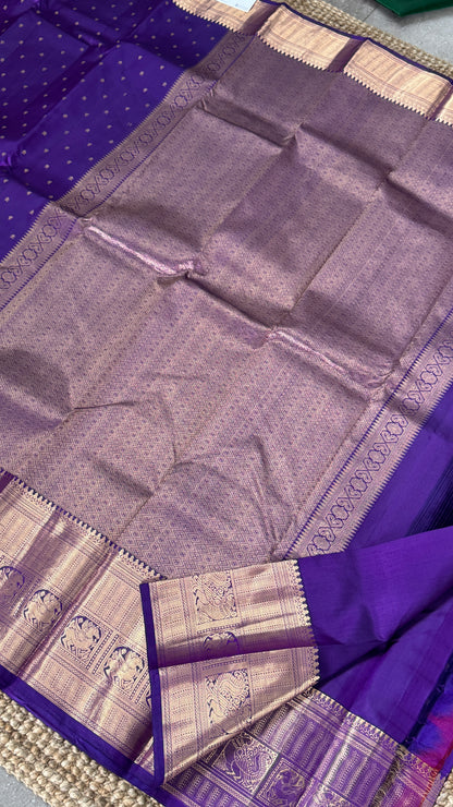 KANJIVARAM PURE SILK SAREE in DEEP Purple