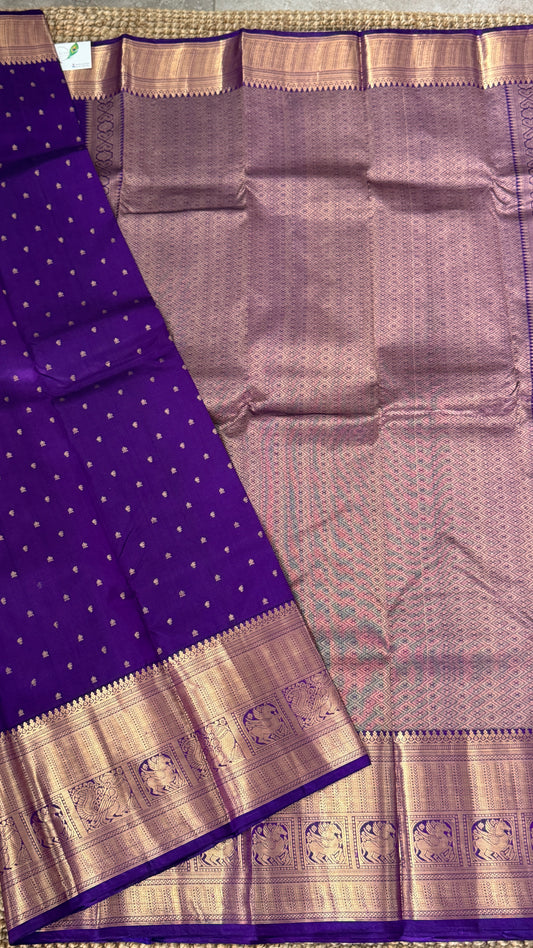 KANJIVARAM PURE SILK SAREE in DEEP Purple