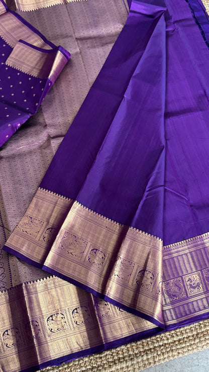 KANJIVARAM PURE SILK SAREE in DEEP Purple
