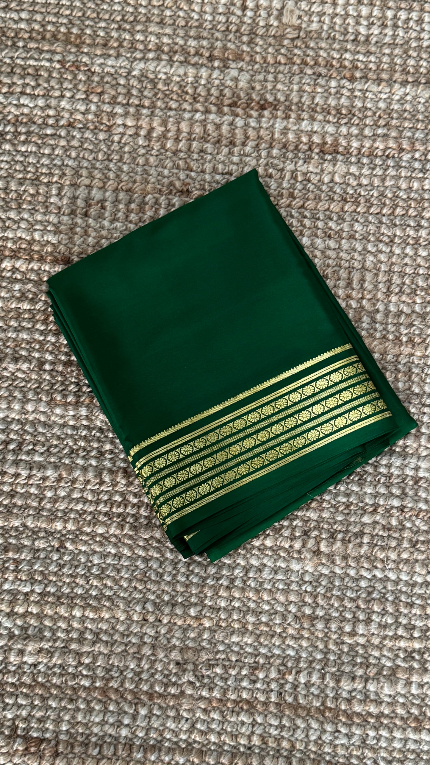 Pure Mysore Silk Sarees - Bottle Green