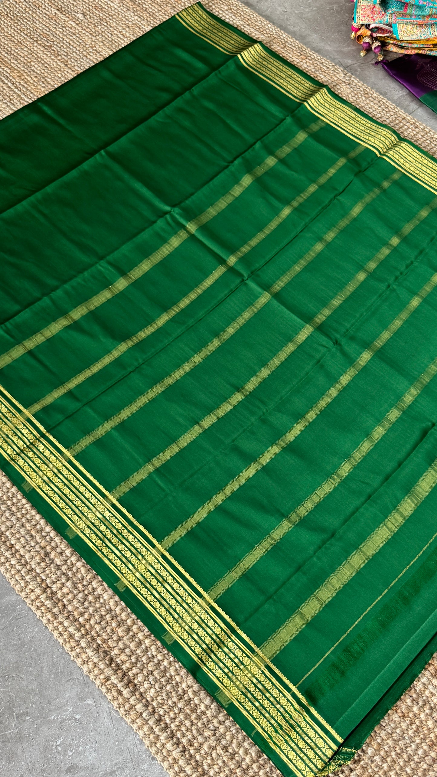 Pure Mysore Silk Sarees - Bottle Green