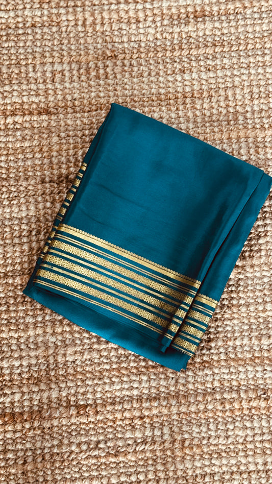 Pure Mysore Silk Sarees - Peacock Blue