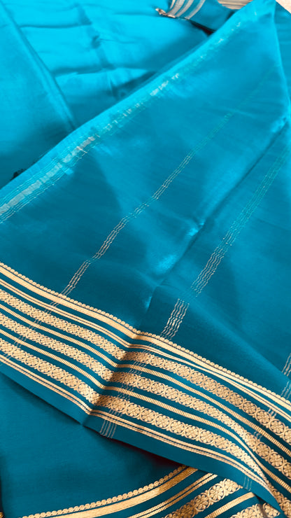 Pure Mysore Silk Sarees - Peacock Blue