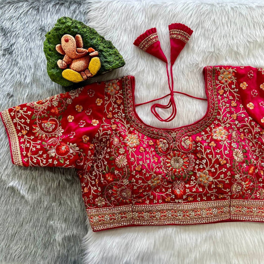 HEAVY HANDMADE BLOUSE – VELVET – Rani Pink