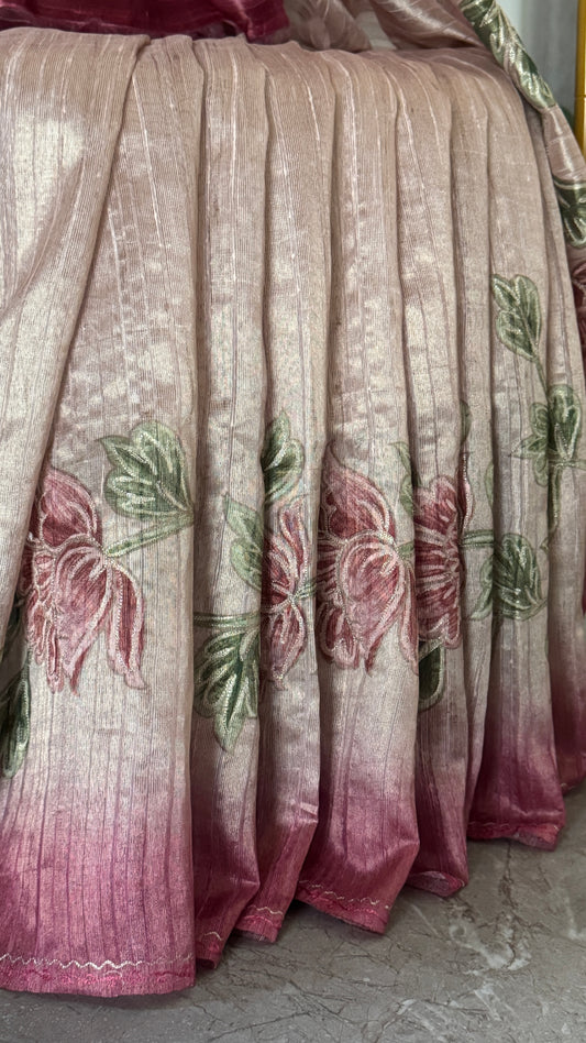 Tissue Silk – Pink and Gold