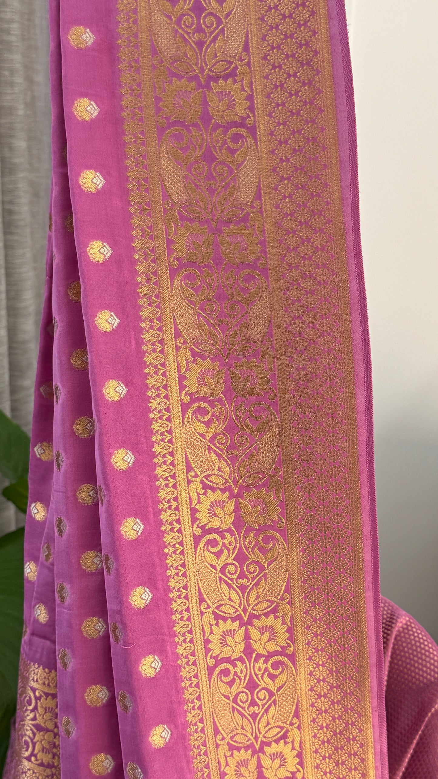 Pure Mashru Silk Banarasi Saree – Kanchi Australia’s Exclusive – Pink