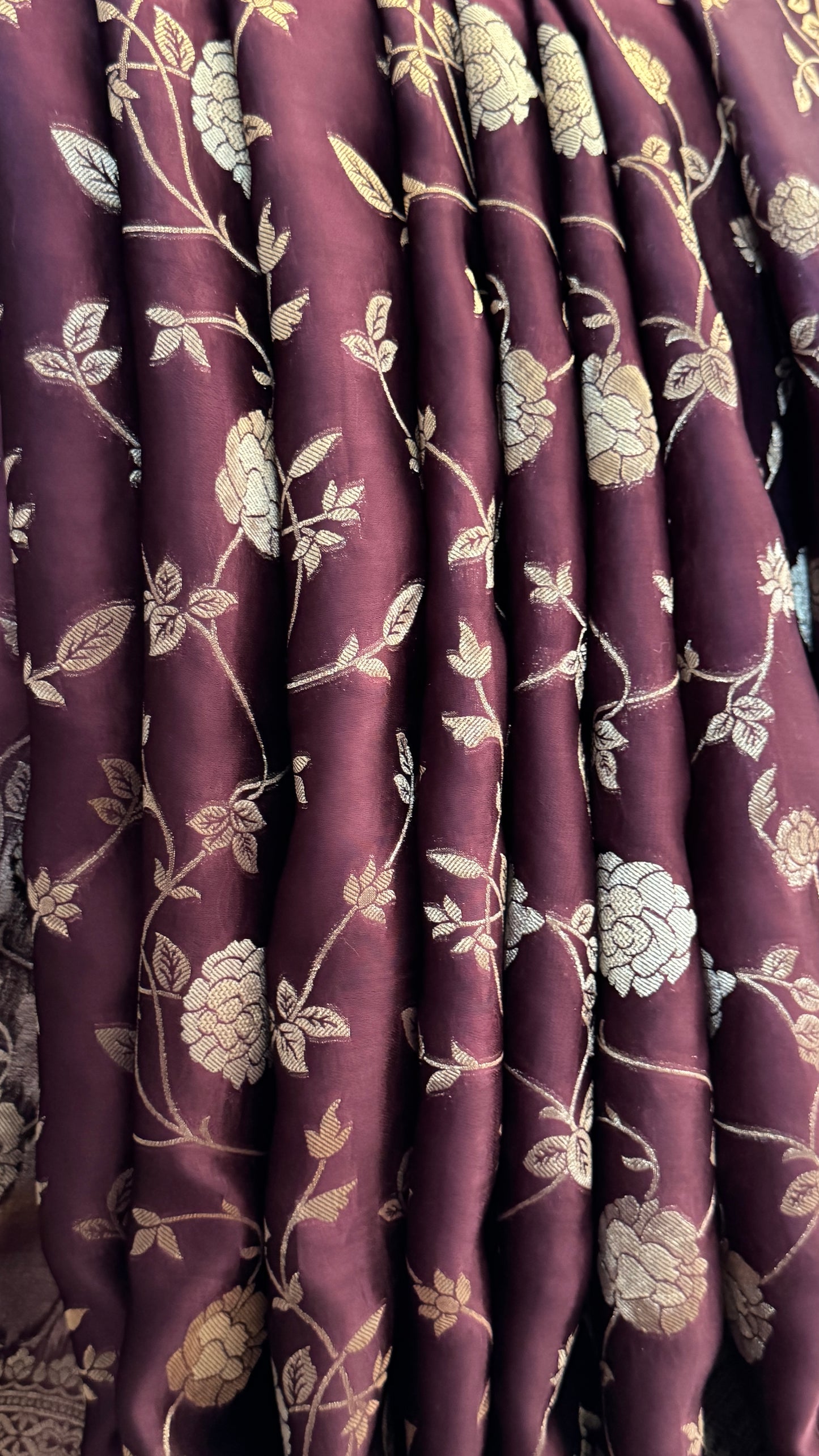 Mashru Viscose Silk Banarasi Sarees - Wine