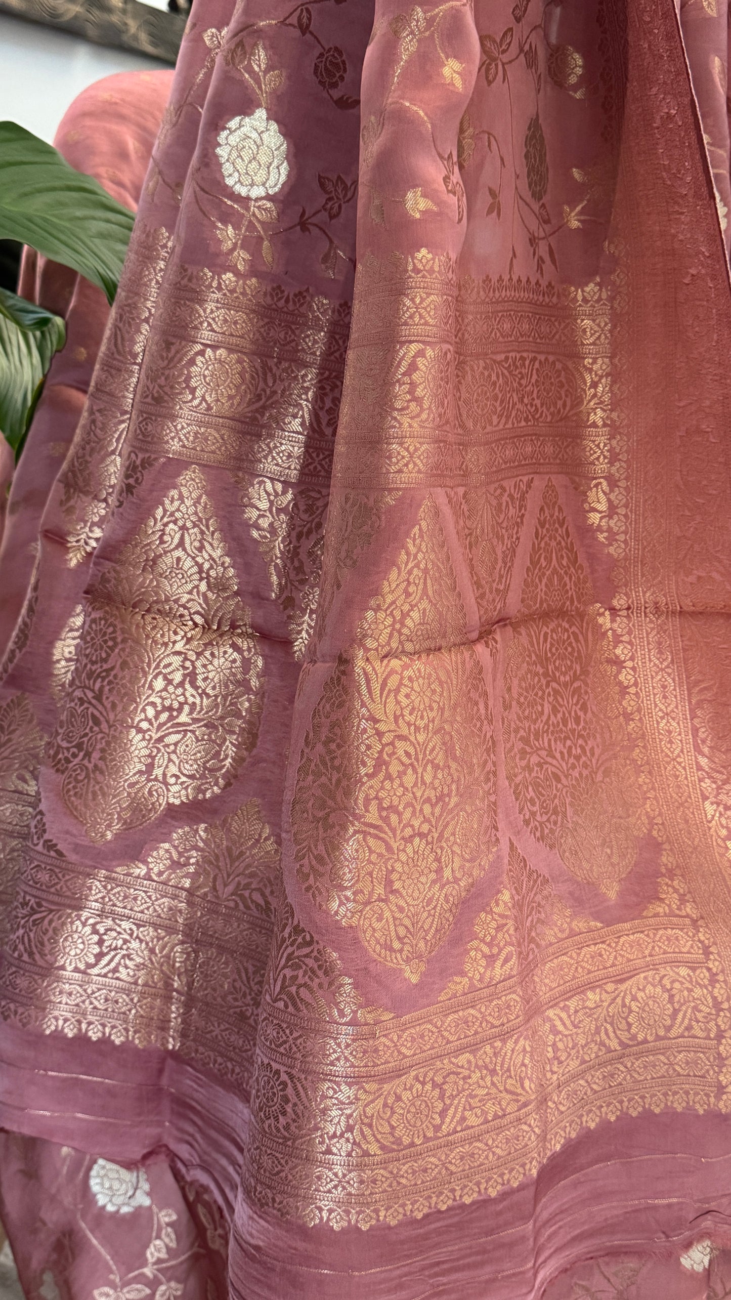 Mashru Viscose Silk Banarasi Sarees - Mauve
