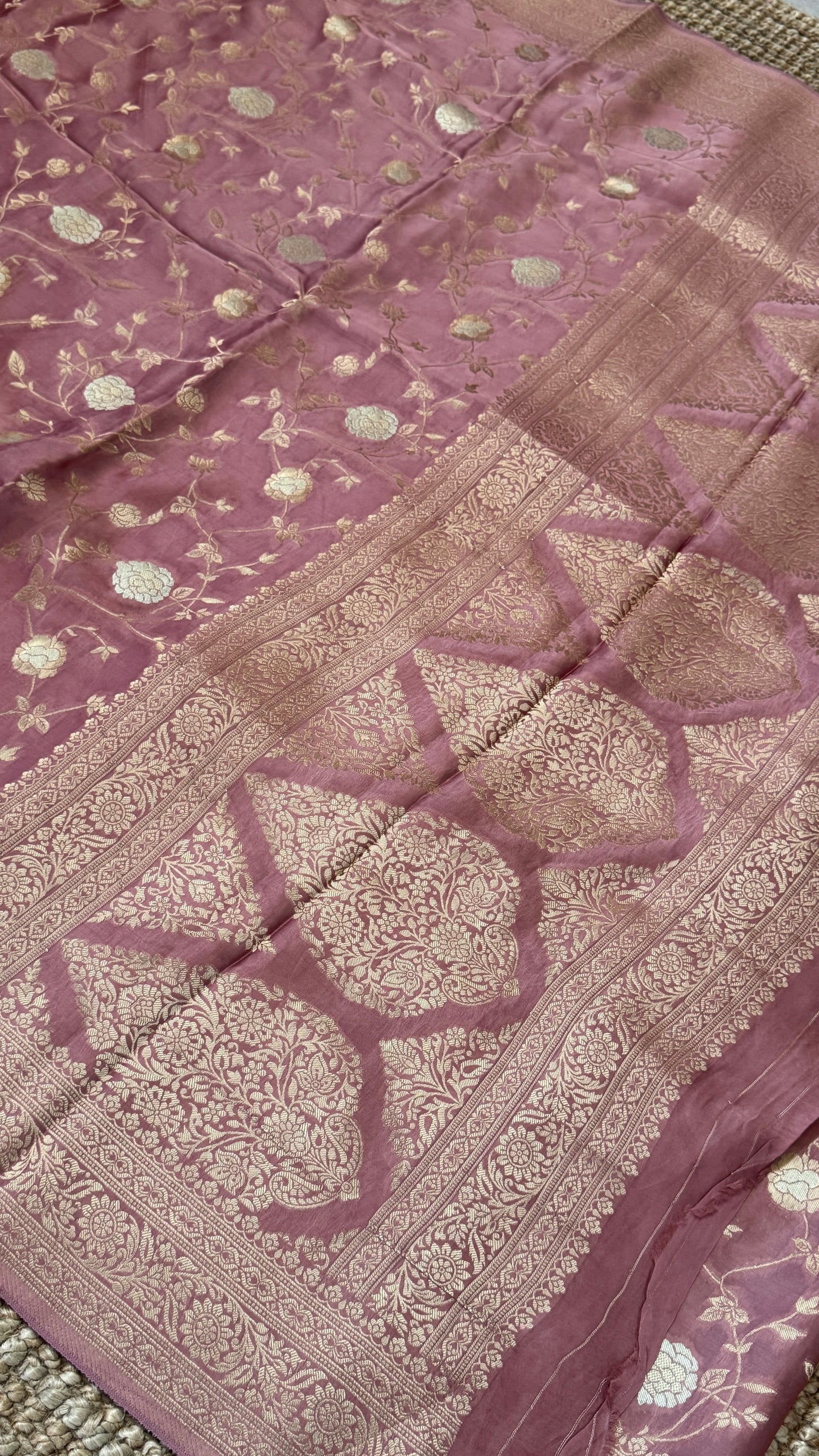 Mashru Viscose Silk Banarasi Sarees - Mauve