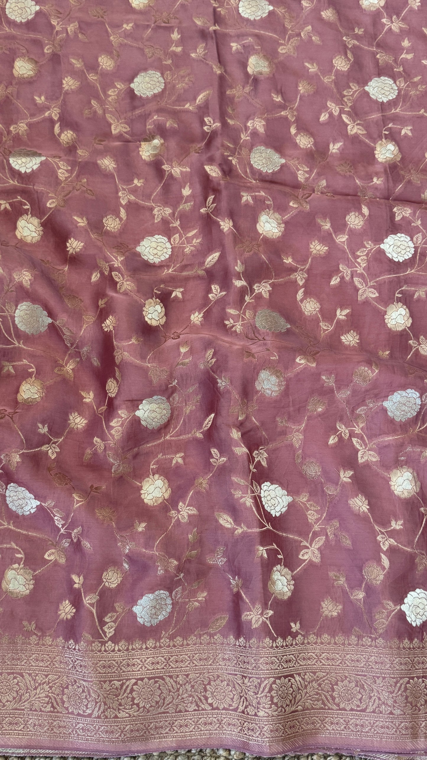 Mashru Viscose Silk Banarasi Sarees - Mauve