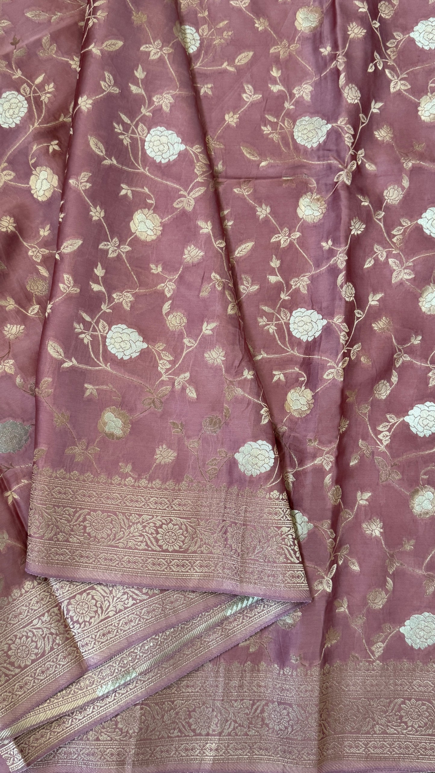 Mashru Viscose Silk Banarasi Sarees - Mauve