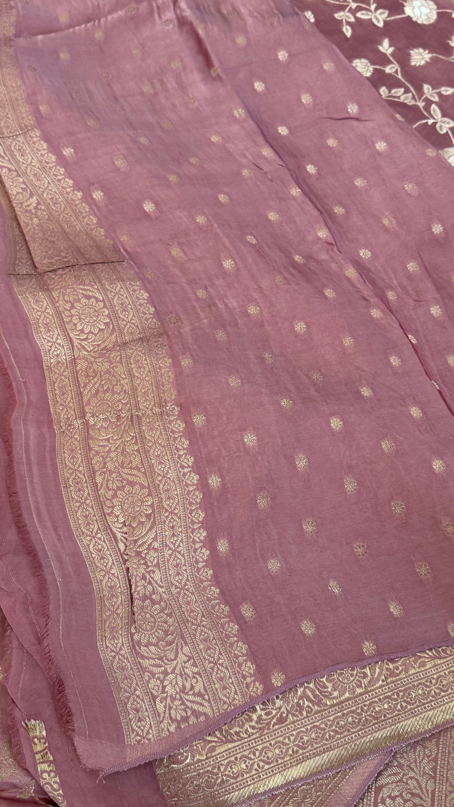 Mashru Viscose Silk Banarasi Sarees - Mauve